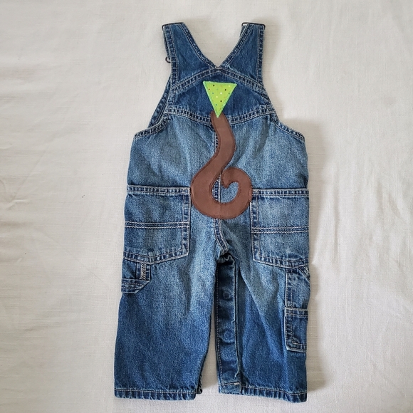 Oshkosh Denim Monkey Overalls Custom Applique 6 Months - Picture 2 of 9